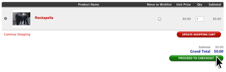 Shopping Cart with Checkout Button