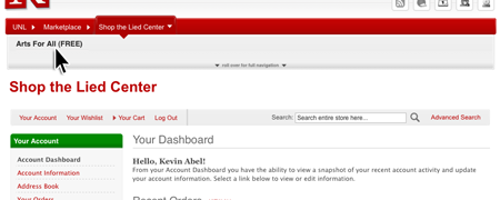 Your Account Dashboard with Navigation