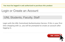 UNL Marketplace Login Page