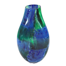 Handblown Glass Vase - Earth Patchwork color