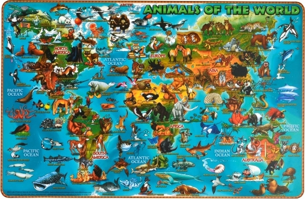 Illustrated Animals of the World PlaceMap (DPM02)