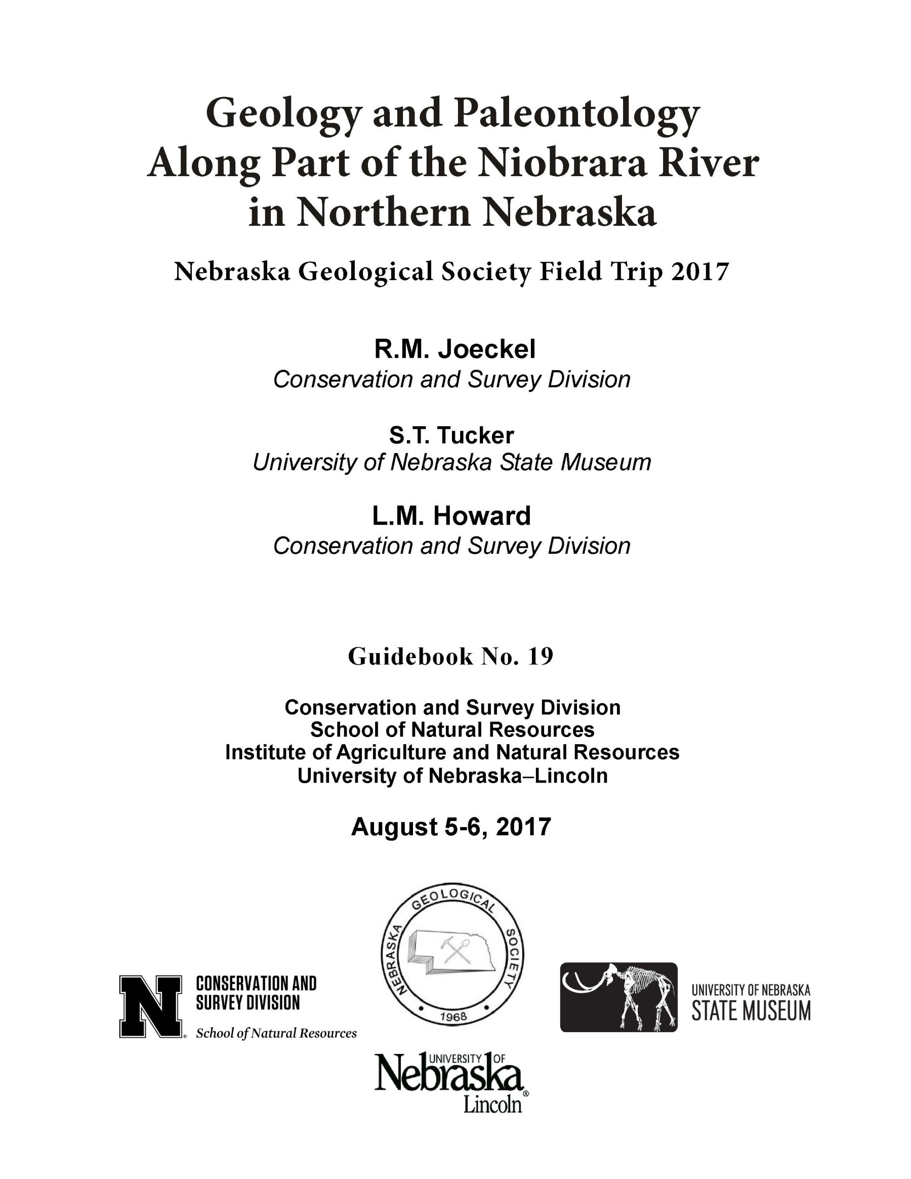 Geology and Paleontology Along Part of the Niobrara River in Northern Nebraska (GB-19)