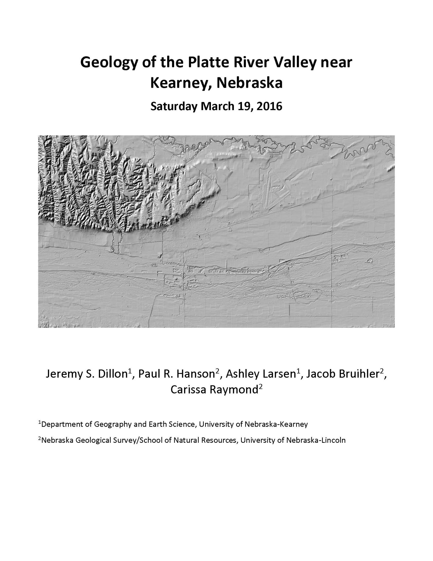 Geology of the Platte River Valley near Kearney, Nebraska (GB-20)