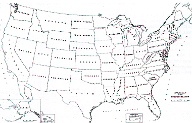 Outline Map of the United States with State Names (GIM-146)