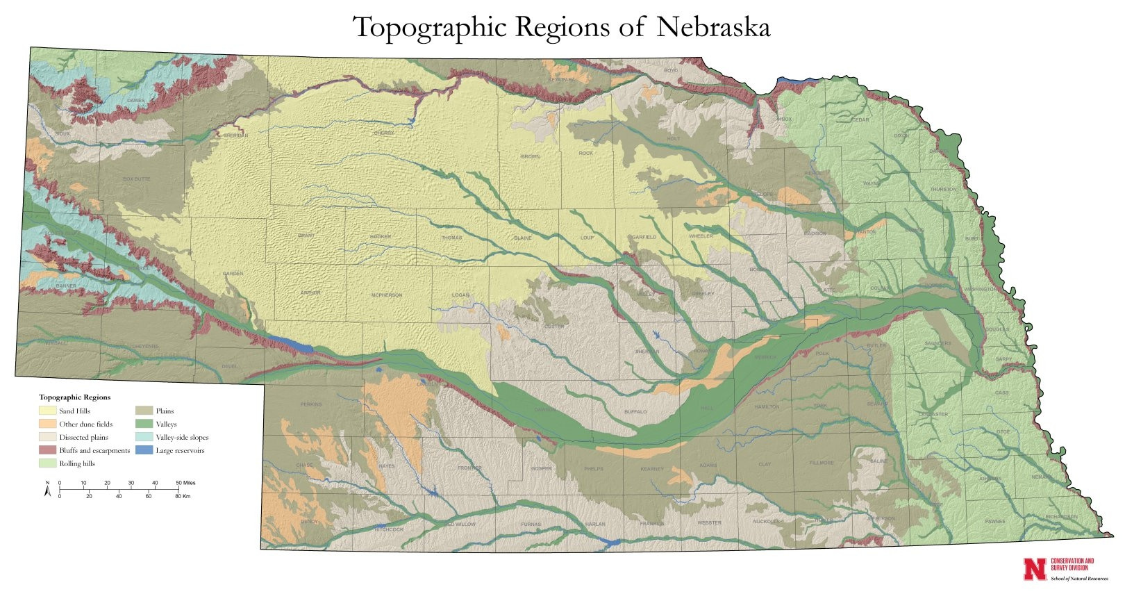 Topographic Regions of Nebraska (GIM-232)