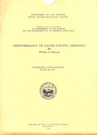 Geohydrology of Saline County, Nebraska (HA-216) 