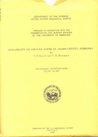 Availability of Ground Water in Adams County, Nebraska (HA-287) 