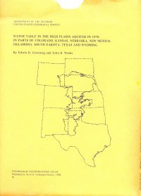 Water Table in the High Plains Aquifer in 1978 in Parts of Colorado, Kansas, Nebraska, New Mexico, Oklahoma, South Dakota, Texas and Wyoming (HA-642) 