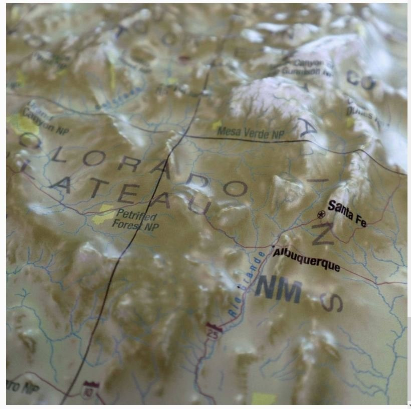 The United Classic States Raised Relief Map By Hubbard (MS-1)
