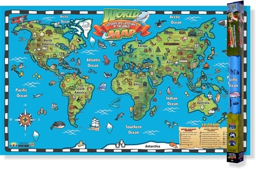Kid's World Map Interactive Wall Chart with Free App (WC04)