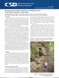 Geology, Groundwater Chemistry and Management of the Dakota Aquifer in Nebraska (ESN-6) 