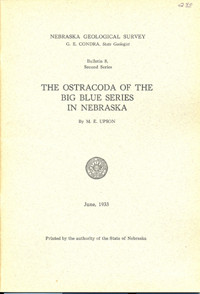 Ostracoda of the Big Blue Series in Nebraska (GSB-8)