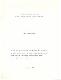 Areal Groundwater Quality in the Tri-Basin Natural Resources District, 1978-1980 (OFR-23)