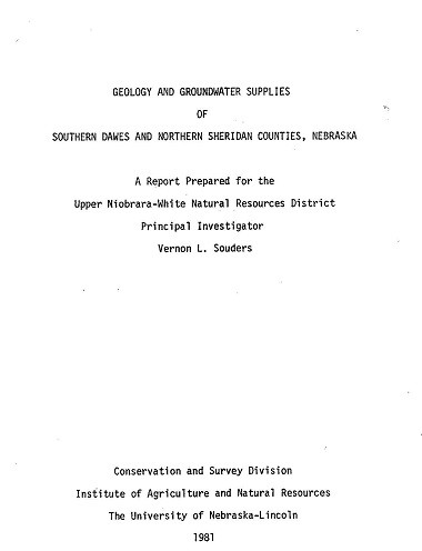 Baseline Hydrogeochemical Investigation in a part of Northwest Nebraska (OFR-30)