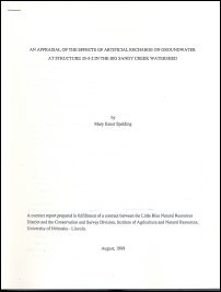 Appraisal of the Effects of Artificial Recharge on Groundwater at Structure 35-5-2 in the Big Sandy Creek Watershed (OFR-40)