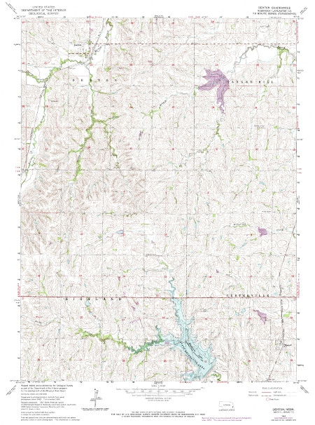 Us Geological Survey Topographic Map 124000 Scale Size 32 X 22 Topo 1 Nebraska Maps 1028