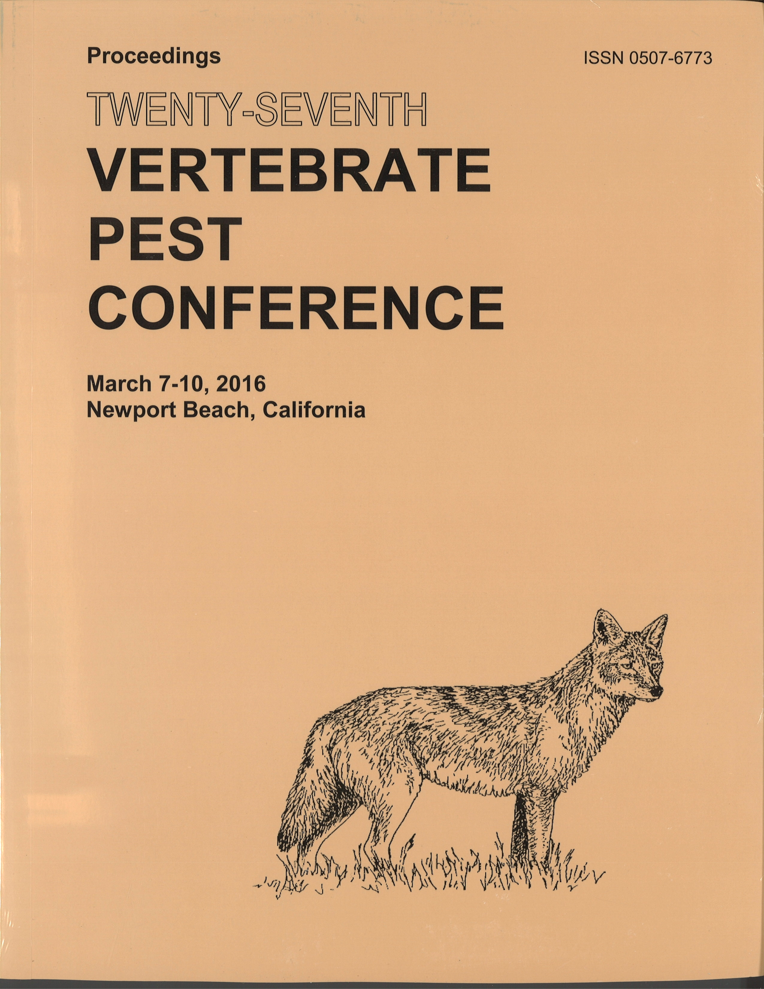 Proceedings of the Twenty-Seventh Vertebrate Pest Conference (VPC-2016)