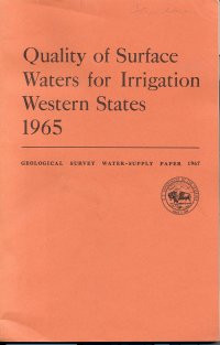 Quality of Surface Waters for Irrigation, Western States, 1969 (Part 6.  Missouri River Basin)