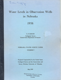 Water Levels in Observation Wells in Nebraska, 1958