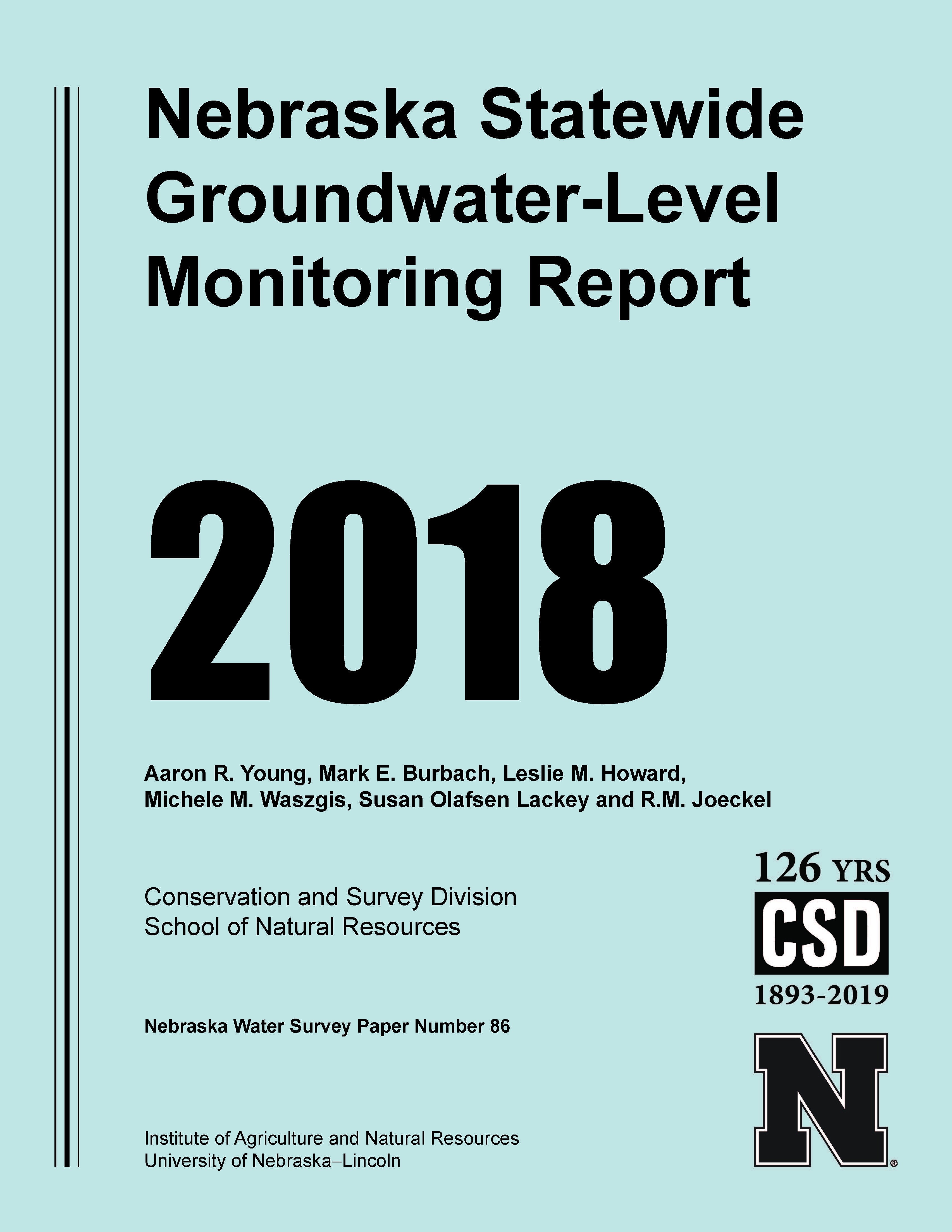 Nebraska Statewide Groundwater-Level Monitoring Report 2018 (WSP-86)