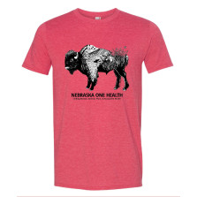 Nebraska One Health Program Red Buffalo T-Shirts front