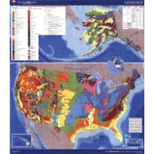 Geologic Map of the United States of America (GIM-156): Reed, J.C., Bush, C.A. (1:750,000; 2007), size 28" x 32". Description: This is a colorful, double sided map showing the Geology of the United States. It shows: the age, distribution, and character of