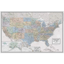 United States Odyssey Wall Map - Laminated, South of Kings Style, Size 36" x 24" (MS-6) UP-TO-DATE U.S. MAP – This U.S. map was developed by a team of cartographers and designers to ensure it’s the best-looking map available with guaranteed accurate geogr