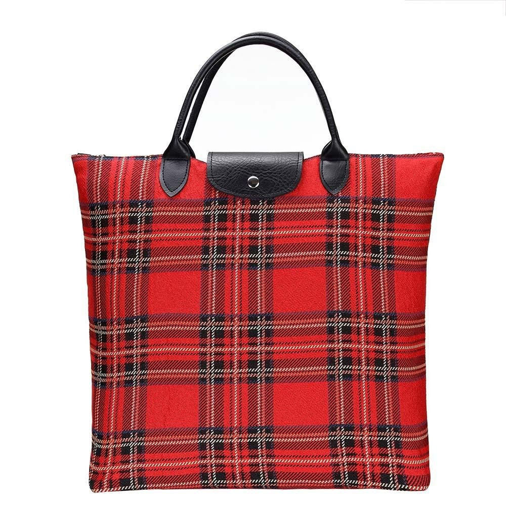 Signare Foldaway Grocery Bag - Tartan
