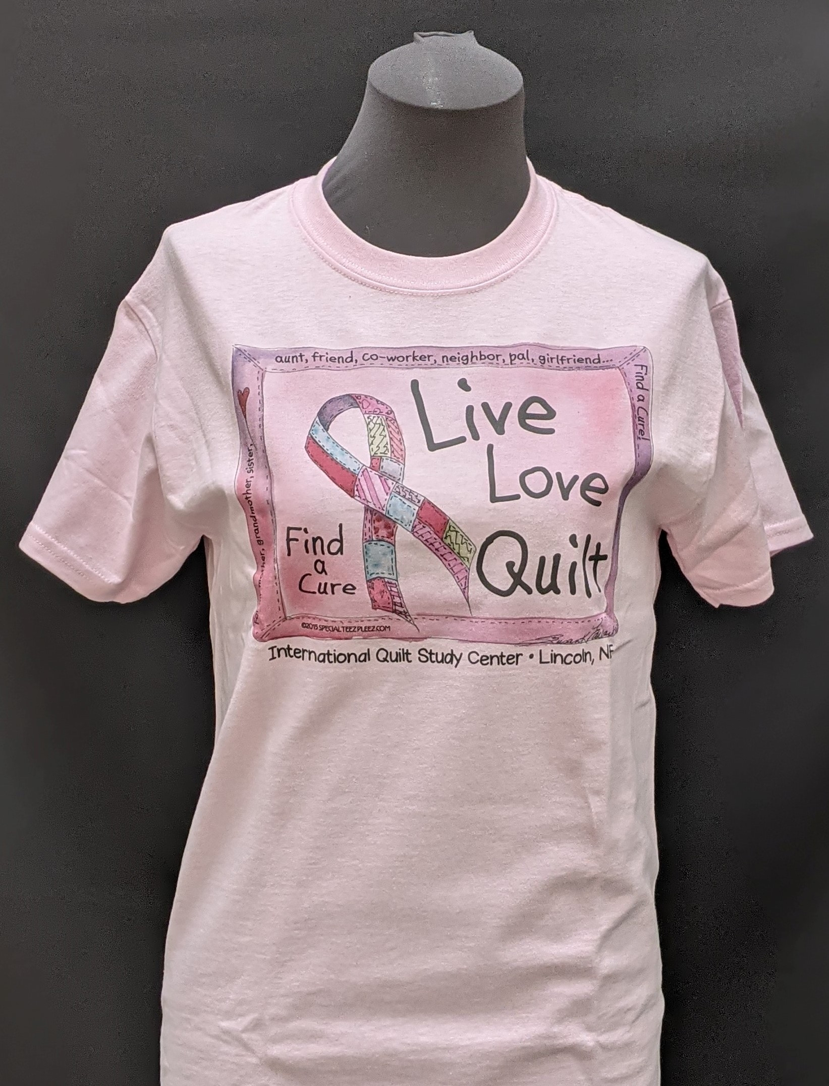 Live, Love, Quilt - Find A Cure T-Shirt