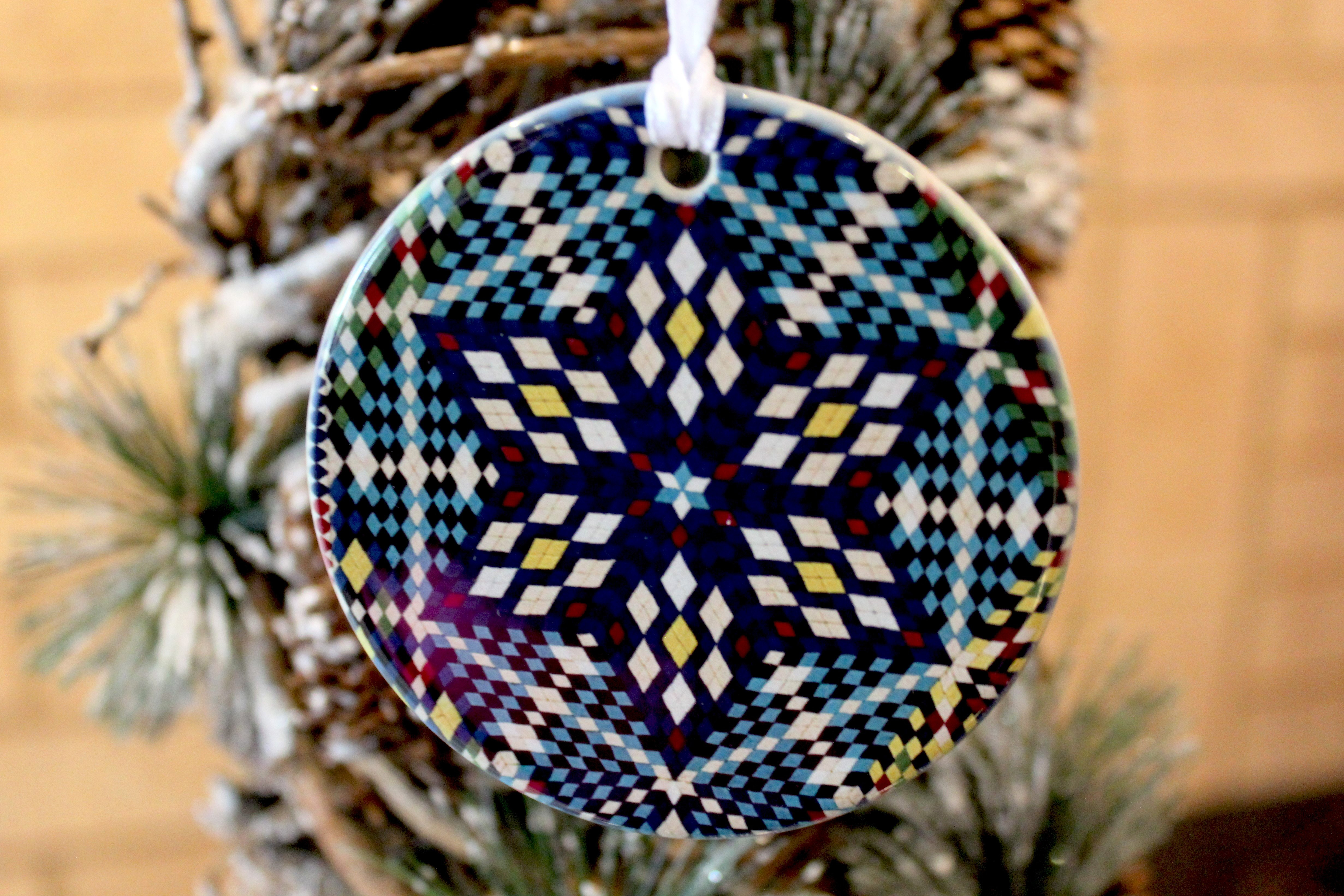 Soldier's Mosaic Stars Ornament - Navy