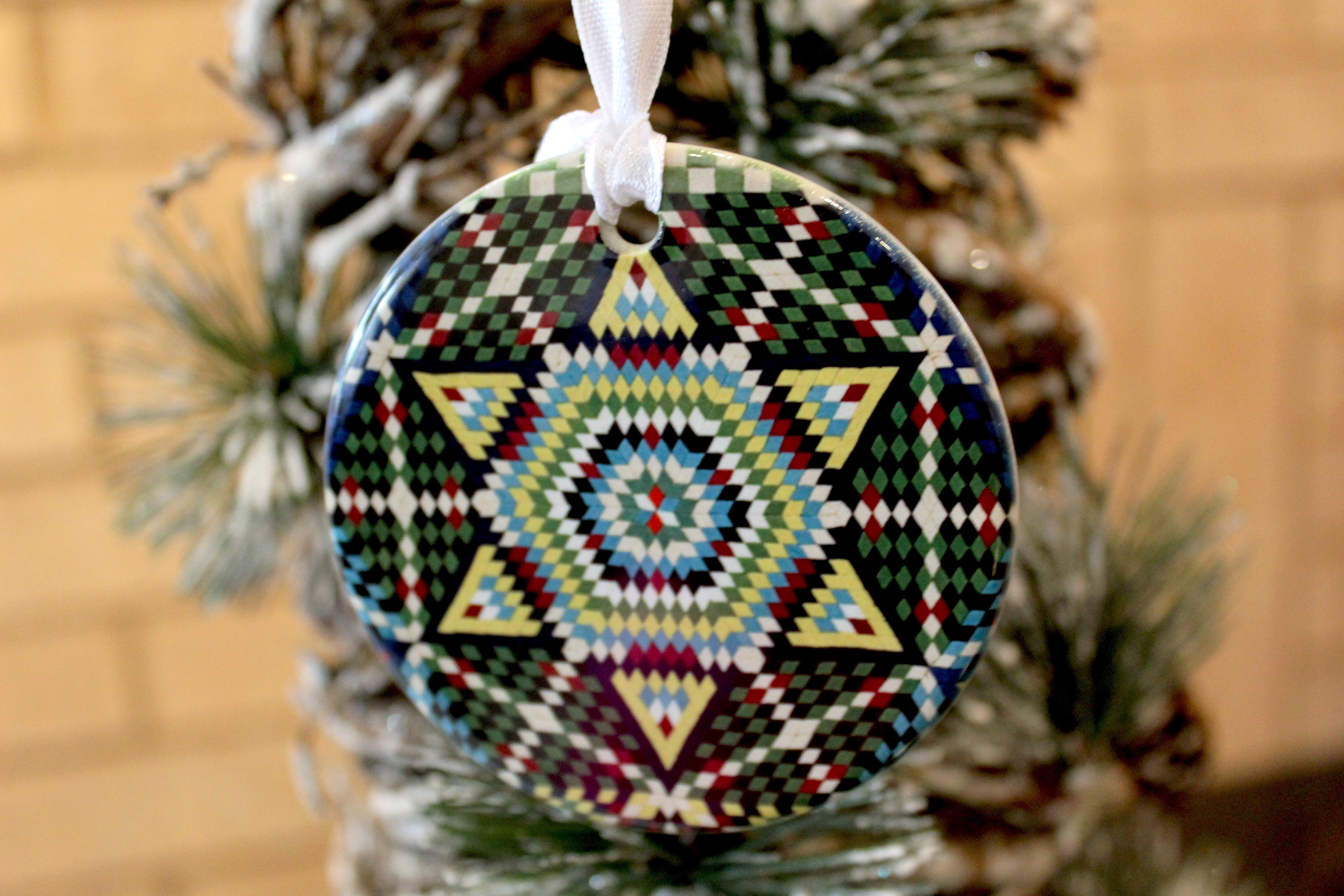 Soldier's Mosaic Stars Ornament - Yellow