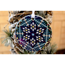 Soldier's Mosaic Stars Ornament - Navy
