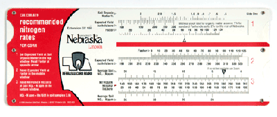 Recommended Nitrogen Rates for Corn Slide Rule 