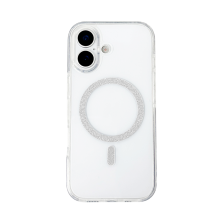 Mobilenzo iPhone 17 Glossy Bumper Case with MagSafe - Silver/Clear