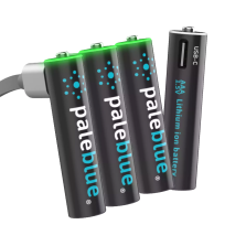 Paleblue Lithium Ion Rechargeable AAA Batteries - 4 Pack