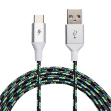 ChargeCords USB-C to USB-A Cable - Black Ice 5ft.