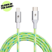 ChargeCords USB-C to Lightning - 5ft. Glow in the Dark Green