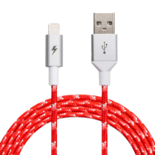 ChargeCords USB-A to Lightning Cable - 5ft. Candy Cane