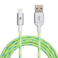 ChargeCords USB-A to Lightning Cable - 10ft. Glow in the Dark Green