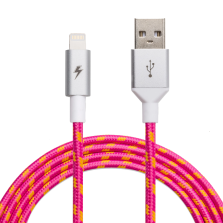 ChargeCords USB-A to Lightning Cable - 5ft. Pink Lemonade