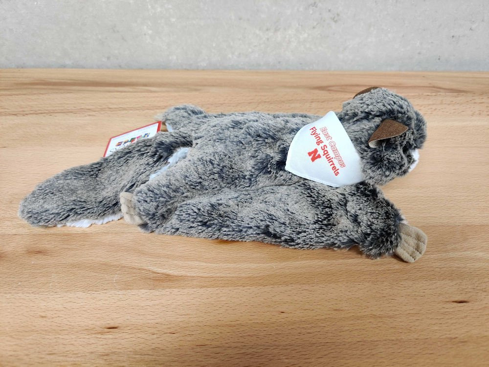 Plush Stuffed Slying Squirrel with "N" bandana