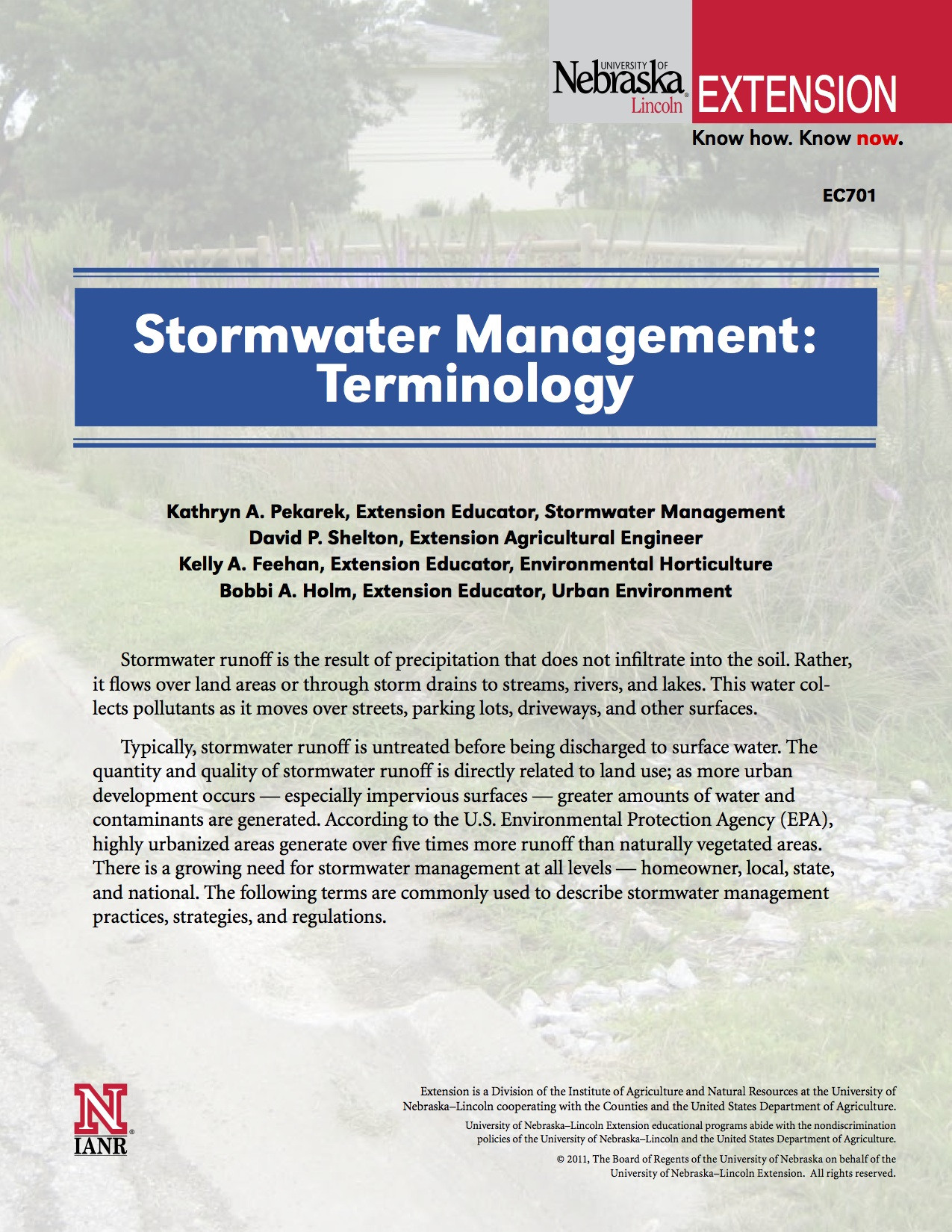 Stormwater Management: Terminology