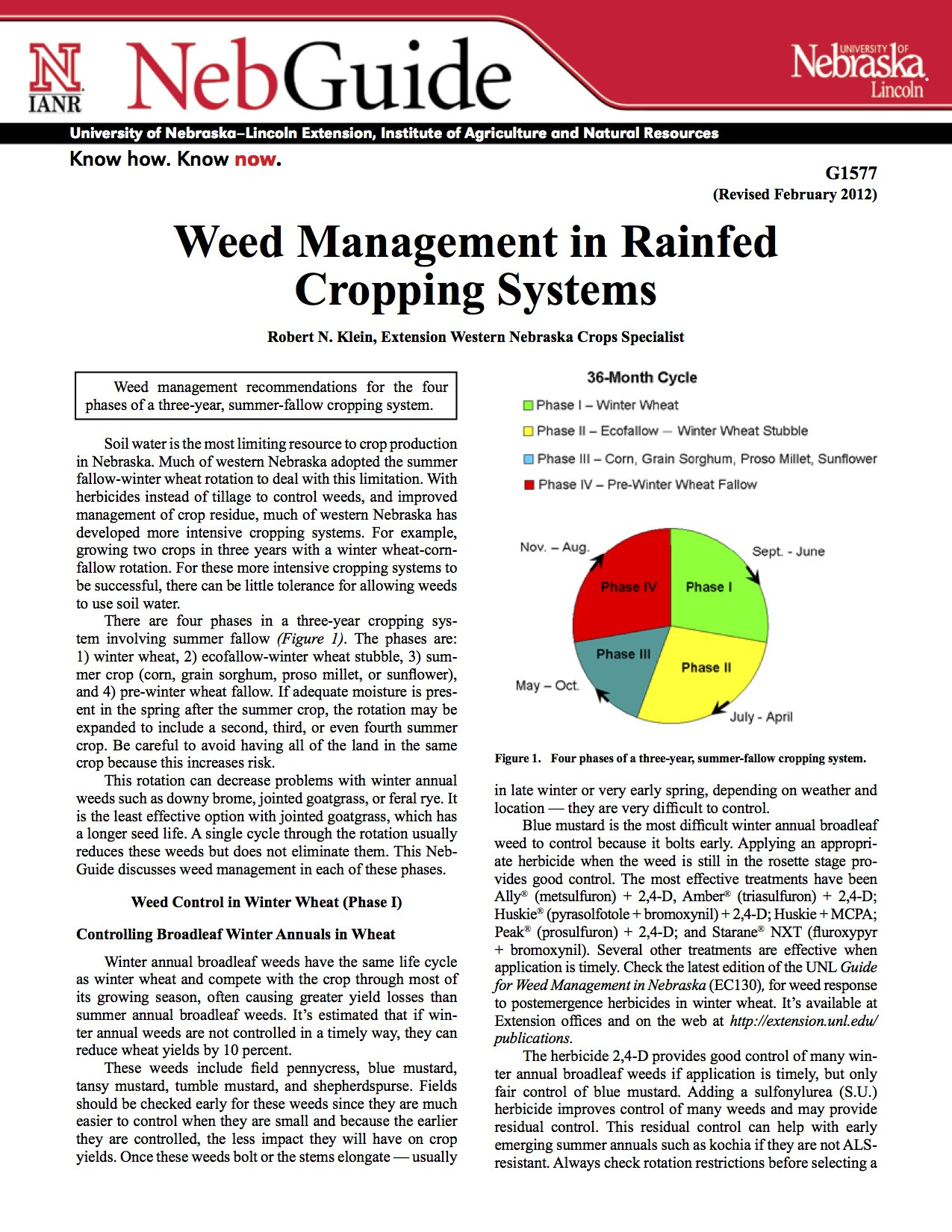 Weed Management in Rainfed Cropping Systems