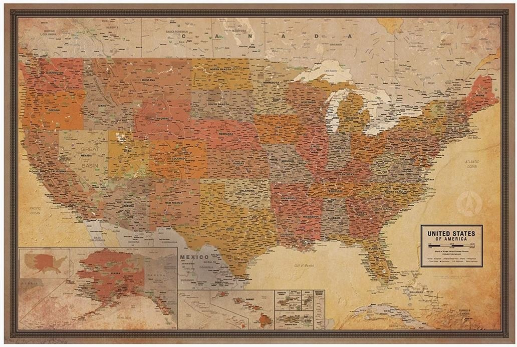 United States Pioneer Wall Map (MS-3)